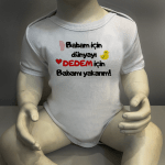 Babam İçin Dünyayı Dedem İçin Babamı Yakarım Body Baskılı Zıbın