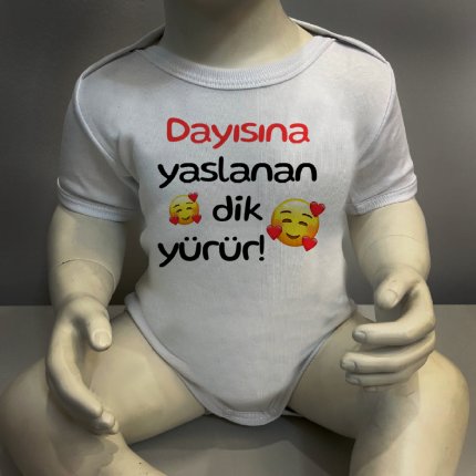 dayısına yaslanan dik yürür emoji