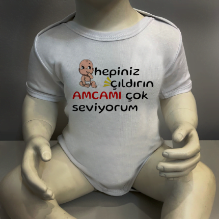Hepiniz Çıldırın Amcamı Daha Çok Seviyorum Erkek Body Baskılı Zıbın