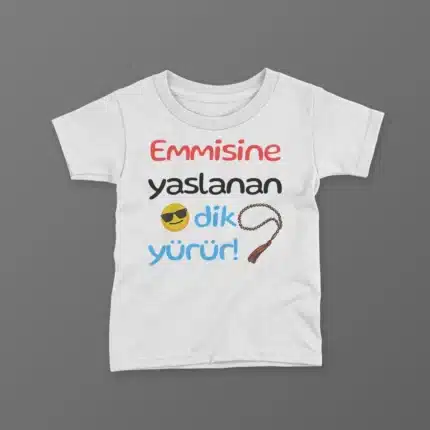 Emmisine Yaslanan Dik Yürür Tesbih Baskılı Tişört