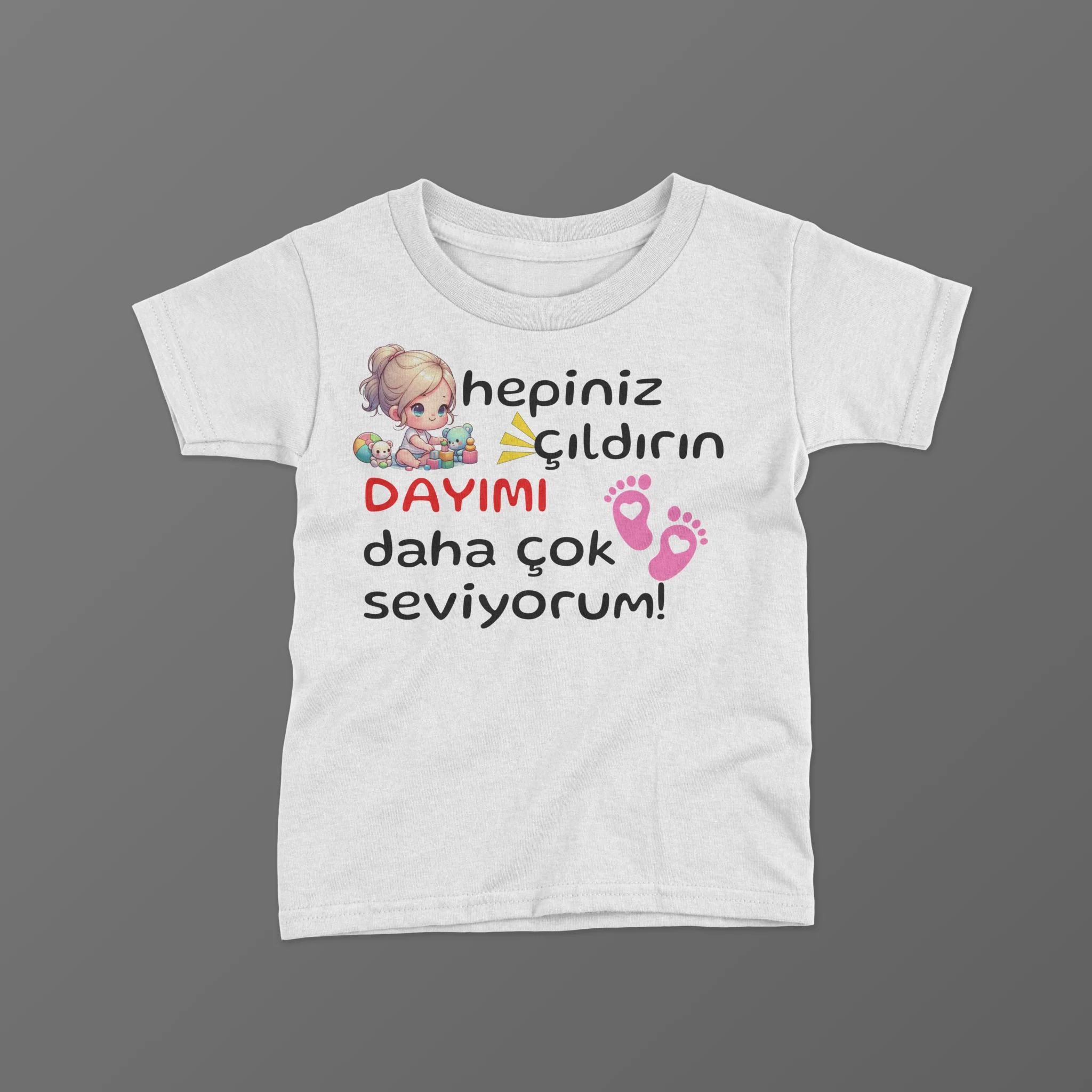 Hepiniz Çıldırın Dayımı Daha Çok Seviyorum Baskılı Tişört Hepiniz Çıldırın Dayımı Daha Çok Seviyorum Baskılı Tişört