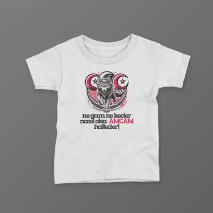 Ne Gam Ne Keder Nasıl Olsa Amcam Halleder Kurt Hilal Baskılı Tişört