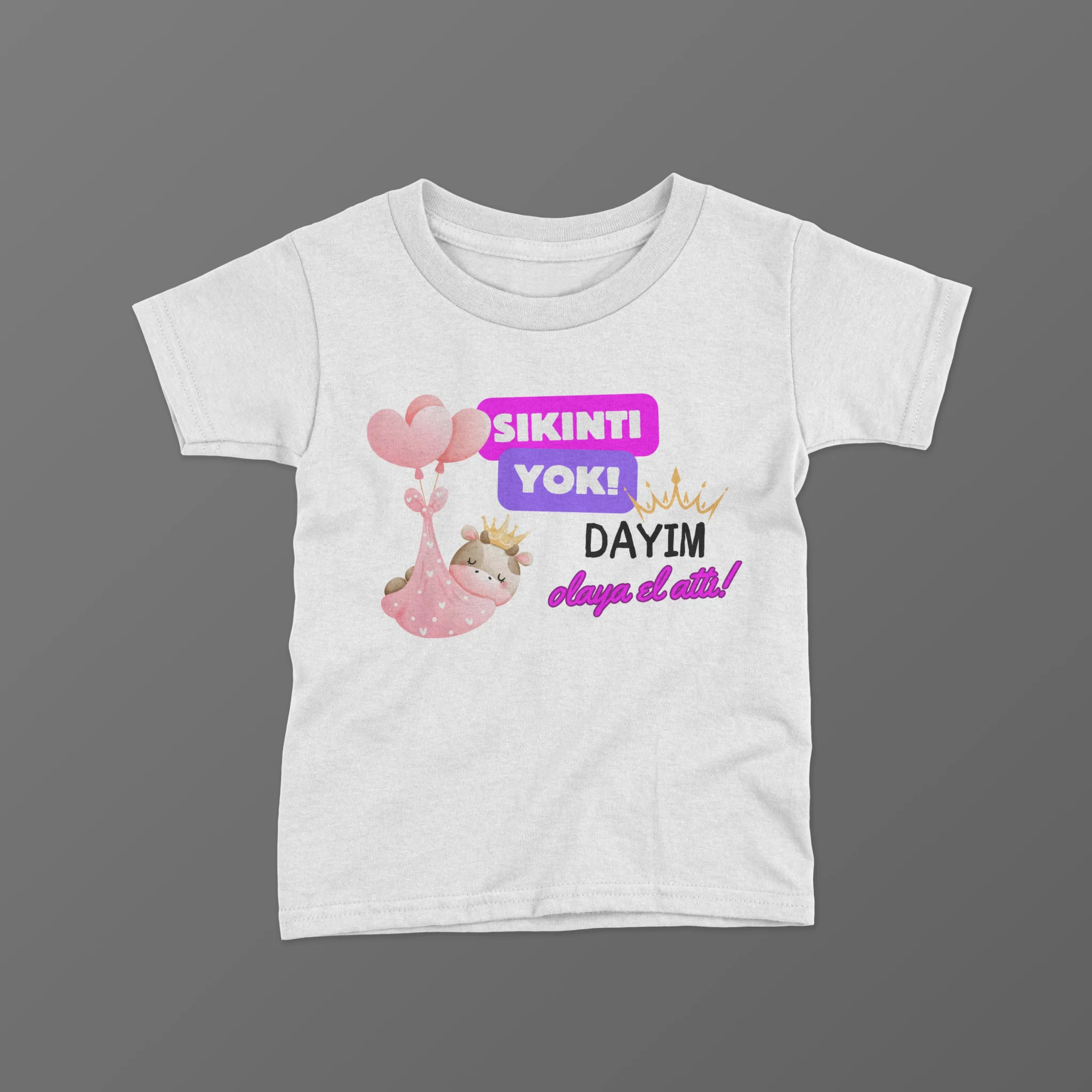 Sıkıntı Yok Dayım Olaya El Attı Baskılı Tişört Sıkıntı Yok Dayım Olaya El Attı Baskılı Tişört