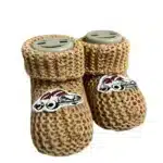 Kahverengi Arabalı Bebe Patik Bebek Patiği