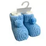 Mavi Ponponlu Bebe Patik Bebek Patiği