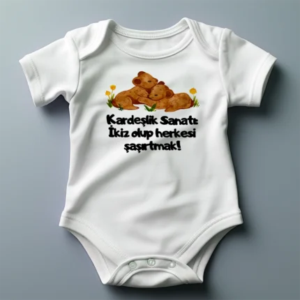 Kardeşlik Sanatı İkizler Baskılı Zıbın