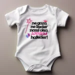 Ne Gam Ne Keder Nasıl Olsa Annem Halleder Taç Baskılı Zıbın