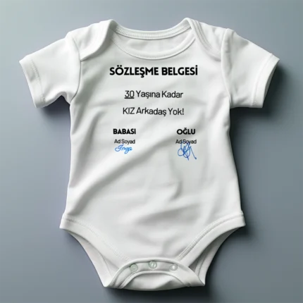 Sözleşme Belgesi Erkek İçin Baskılı Zıbın