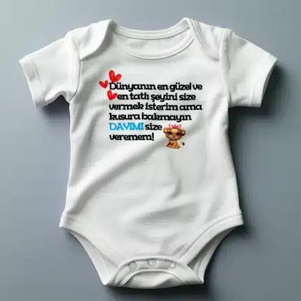 Dünyanın En Güzel Ve En Tatlı Şeyi Dayı Dişi Aslan Baskılı Zıbın Baskılı Body
