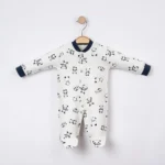 Panda Baskılı Erkek Bebek Patikli Üçlü Tulum - Görsel 2