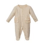 Sweet Heart Çiçek Desenli Fırfırlı Kız Bebek Örme Tulum