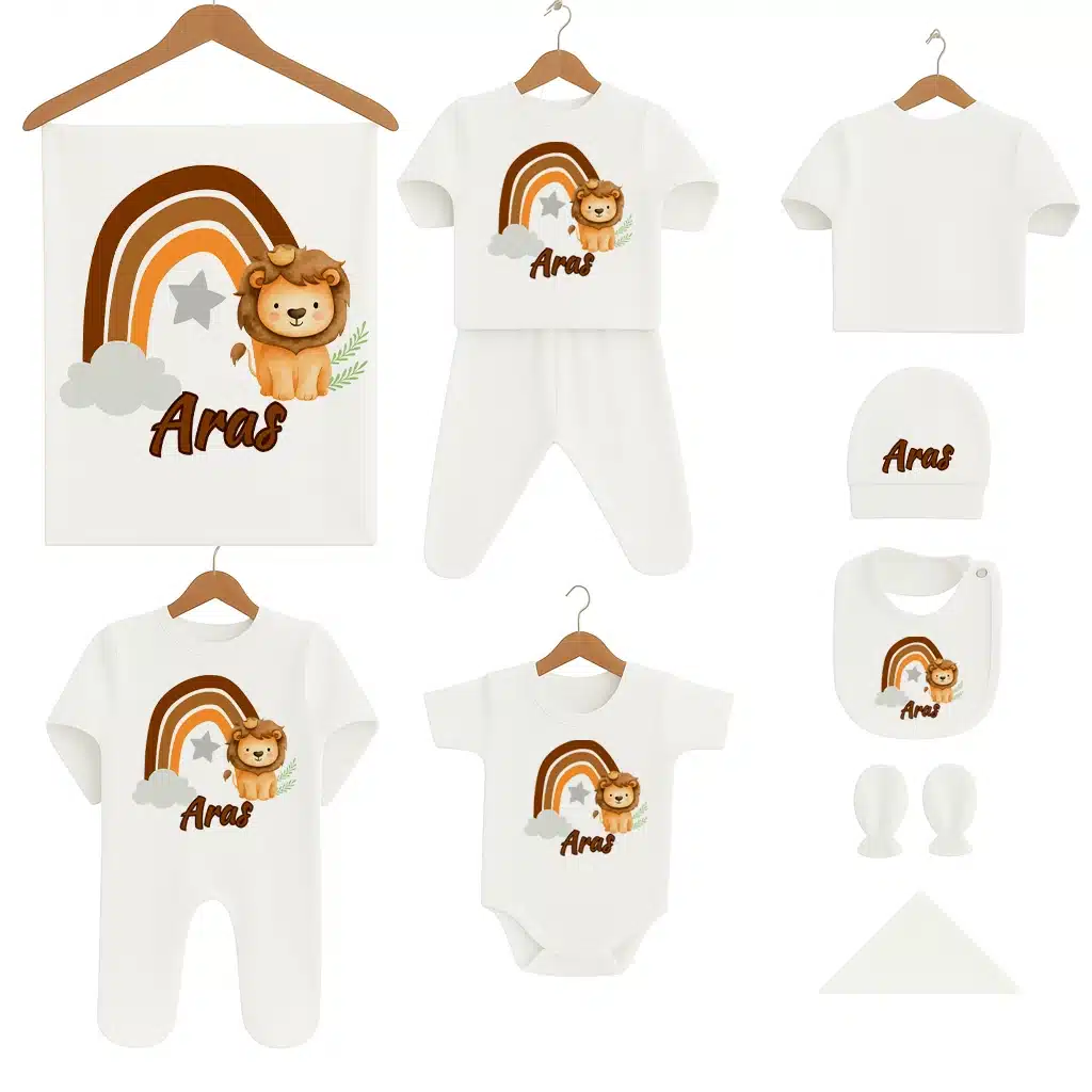 Isme-Ozel-Hastane-Cikis-Seti-Aslan-Gokkusagi-Bulut.webp İsme Özel Hastane Çıkış Seti Aslan Gökkuşağı Bulut - Görsel 1